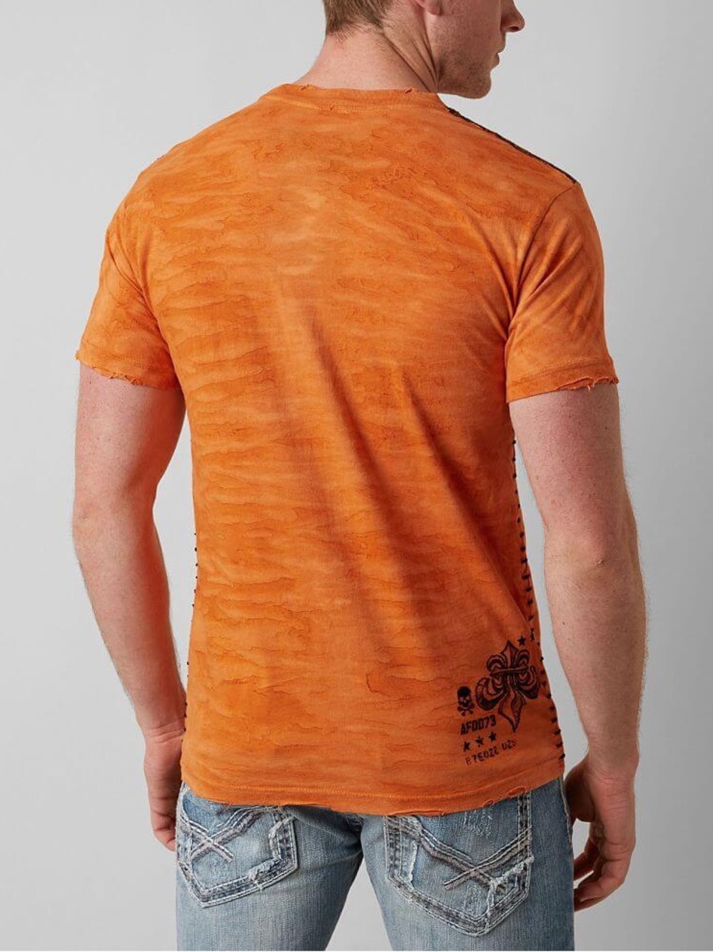 Affliction Orange Short-Sleeve Crest Graphic Tee - Picture 2 of 11